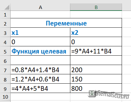 Таблица в Excel